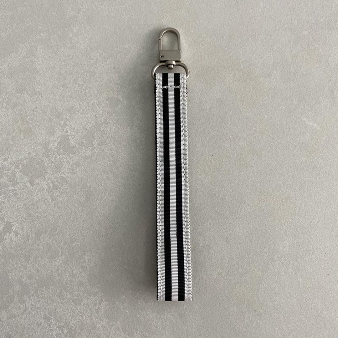 Wrist Strap Black and White Stripe