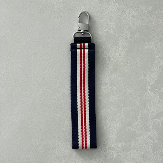 Wrist Strap Navy, Red and Cream