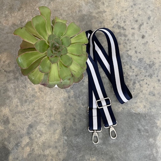 Shoulder Strap - Navy and White